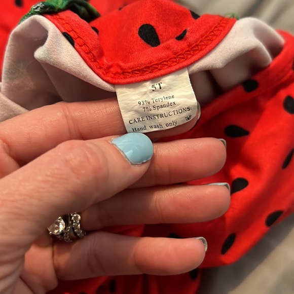 Girls Watermelon matching summer shorts and tank top set.  Soft comfy material - Picture 5 of 5